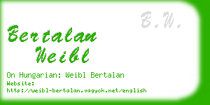 bertalan weibl business card